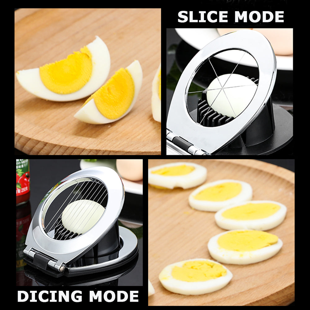 Bugucat Egg Cutter, Egg Wedger 304 Stainless Steel Wire Egg Slicer Splitter Chopper with 2 in 1 Disc Metal Shelf Wedges Kitchen Tool for Eggs,Salads, Sandwiches