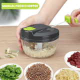 Bugucat Manual Food Chopper 520ML, Food Processors with Cover and Handle,Portable Chopper Shredder,Quick Hand Crusher for Vegetables,Garlic,Parsley, Herb & Onions