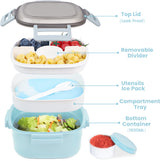 Salad Bowl 1600ML, Leak-Proof Bento Box Lunch Box  Dishwasher Microwave Safe BPA-Free