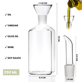 Bugucat Glass Oil Bottle Drizzler, Olive Oil Vinegar Bottle,Lead-Free Glass Oil Bottle,Oil Dispenser Wide Opening for Easy Fill & Cleaning,Oil and Vinegar Bottle for Kitchen,Salad,BBQ