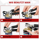 Bugucat Dosenöffner 3 In 1,Manuell Deckelöffner Can Opener Sicherheits Büchsenöffner Kapselheber