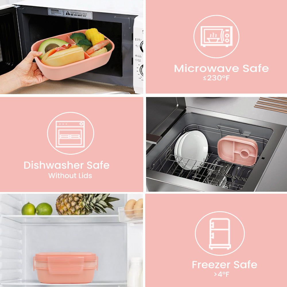 Lunch Box 1900ML, Bento Box Leak-Proof Dishwasher Microwave Safe BPA-Free