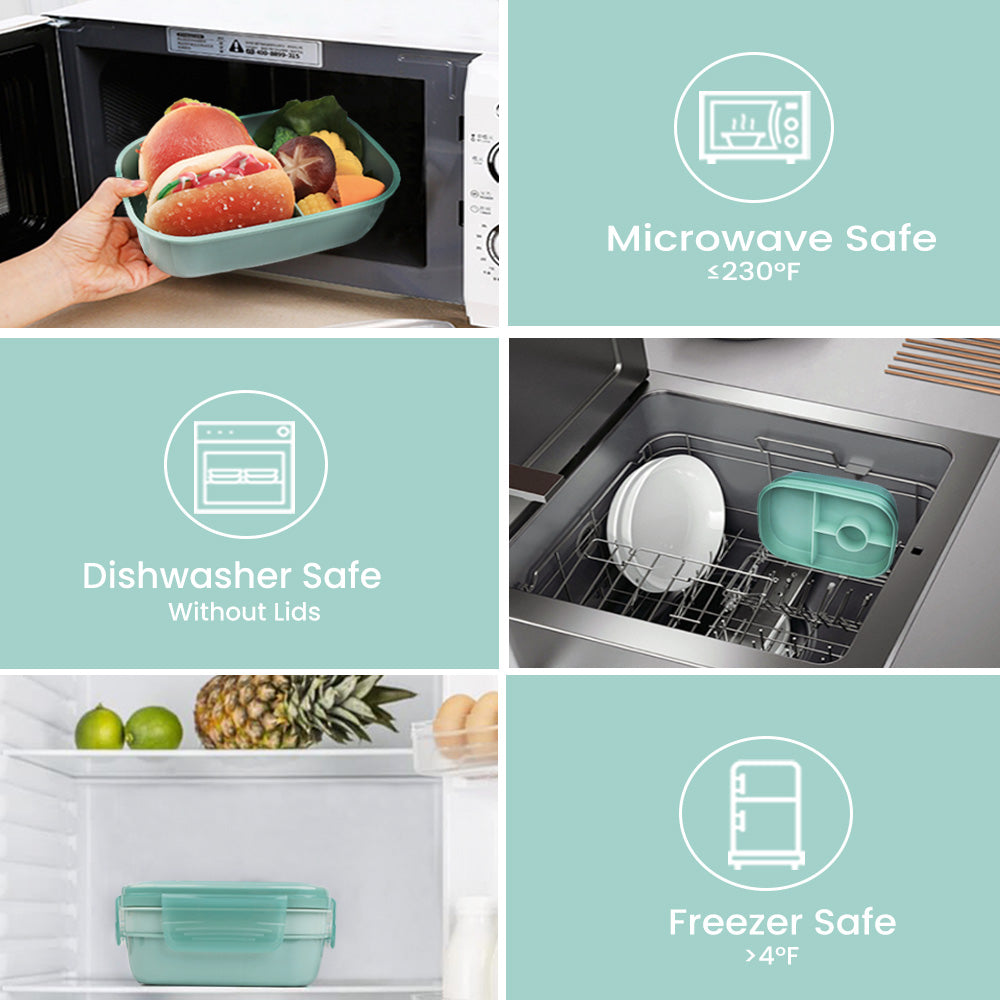 Lunch Box 1900ML, Bento Box Leak-Proof Dishwasher Microwave Safe BPA-Free