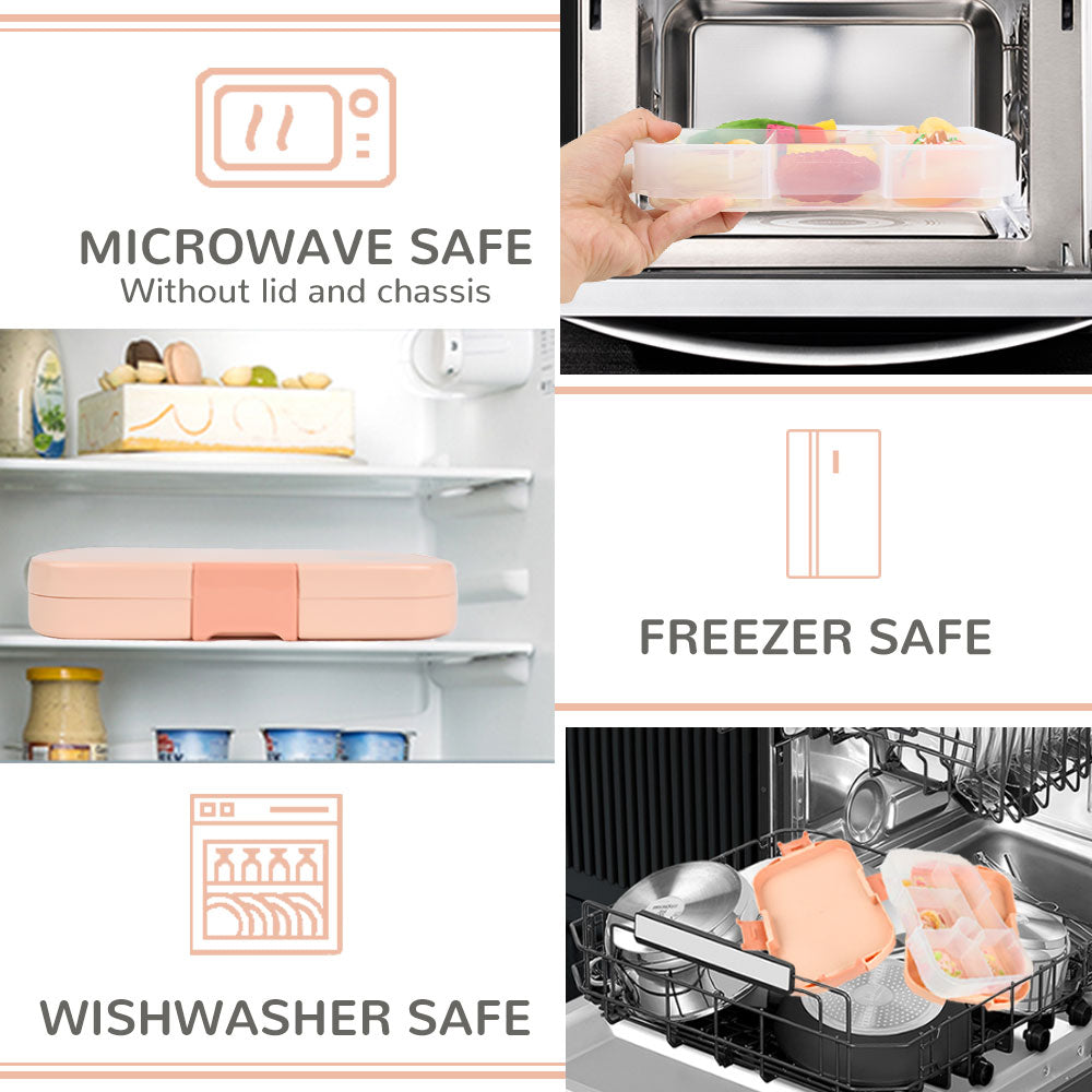 Lunch Box 1000ML, Bento Box Leak-Proof Dishwasher Microwave Safe BPA-Free