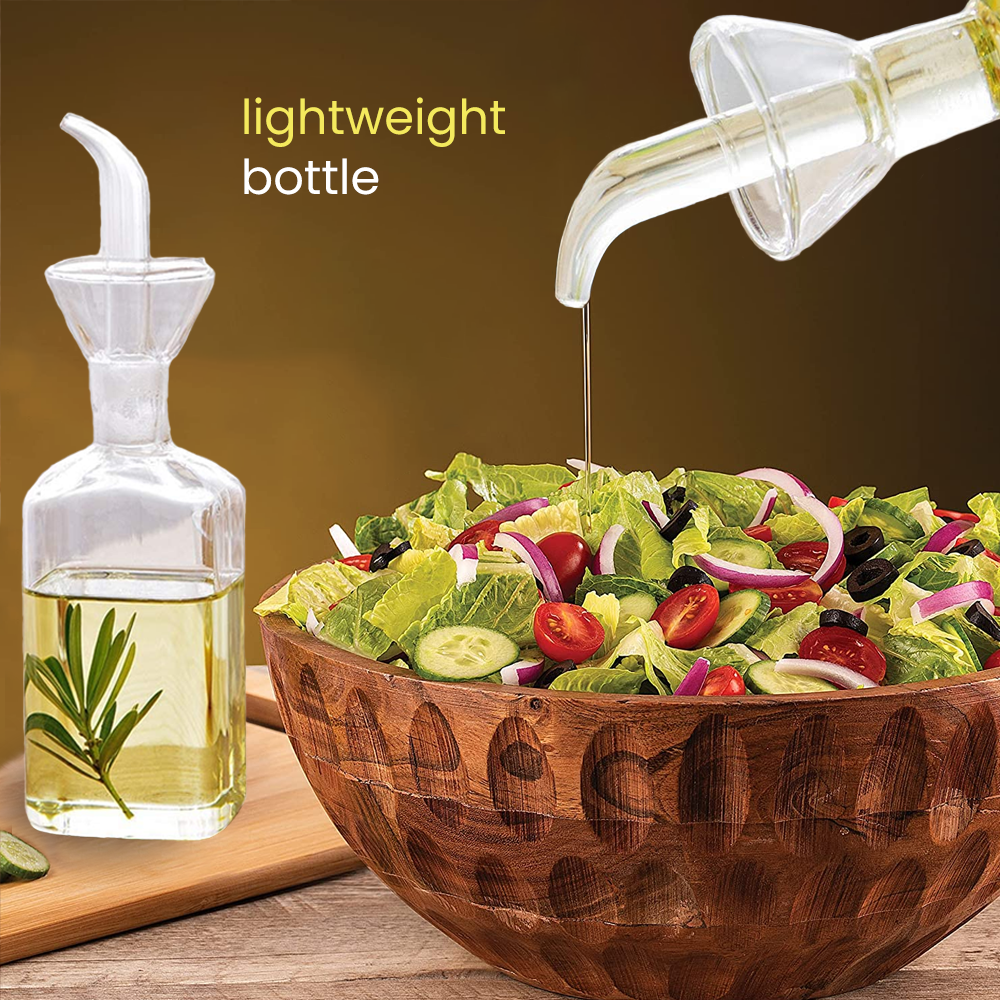 Bugucat Glass Oil Bottle Drizzler, Olive Oil Vinegar Bottle,Lead-Free Glass Oil Bottle,Oil Dispenser Wide Opening for Easy Fill & Cleaning,Oil and Vinegar Bottle for Kitchen,Salad,BBQ