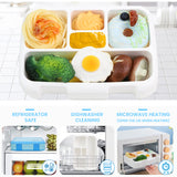 Bugucat Lunchbox 800ML, Bento Box Brotdose mit 5 Fächern und Besteckset, Vesperdose Frühstücksbox für Mikrowellen Spülmaschinen, Brotzeitbox Brotbüchse, BPA-Free