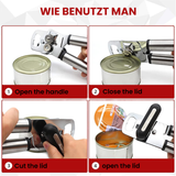 Bugucat Dosenöffner 3 In 1,Manuell Deckelöffner Can Opener Sicherheits Büchsenöffner Kapselheber