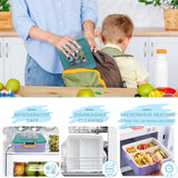 Bugucat Bento Lunch Box 1300ml, Bento Box with 4 Compartments & Cutlery, Food Container, Lunch Box for Kids, Sandwich Box Microwave and Dishwasher Safe, Meal Prep Container BPA Free