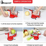 Bugucat Pelamele, Affettatrice professionale per mele, Pelapatate, Taglia-spirale, Taglia-mele, Pelapatate, Affetta frutta per patate, Funzione 3 in 1, Qualità Premium