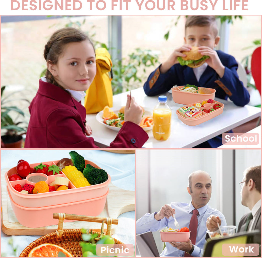 Lunch Box 1900ML, Bento Box Leak-Proof Dishwasher Microwave Safe BPA-Free