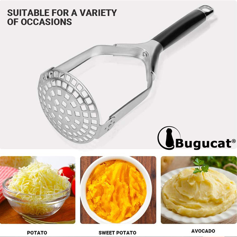 Potato Masher, Vegetable Masher Stainless Steel Potato Peeler Potato Ricer Ideal for Puréing Mashing Vegetables Fruit