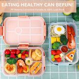 Lunch box enfant Bugucat, lunch box 1000ML avec 6 compartiments, bento box, lunch box, lunch box, robuste et étanche, hermétique, lunch box, convient aux micro-ondes et lave-vaisselle