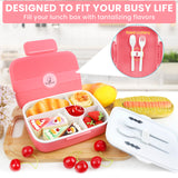 Bugucat Lunch Box 1300ML, Adult Kids Leakproof Bento Box with 5 Compartments and Spoon, Food Container Lunch Containers for School Work and Travel, Microwave & Dishwasher Safe for Men Woman, BPA Free