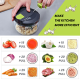 Picadora manual de alimentos Bugucat 520ML, procesadores de alimentos con tapa y asa, trituradora picadora portátil, trituradora manual rápida para verduras, ajo, perejil, hierbas y cebollas