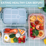 Lunch box enfant Bugucat, lunch box 1000ML avec 6 compartiments, bento box, lunch box, lunch box, robuste et étanche, hermétique, lunch box, convient aux micro-ondes et lave-vaisselle
