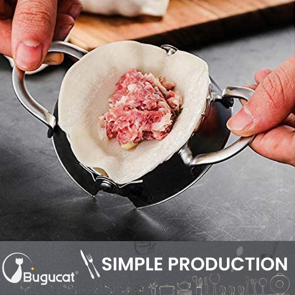 Buguacat Dough Press Set 11 pièces, fabricant de boulettes en acier inoxydable, façonneur de boulettes, forme de tortellini Maultaschen,