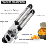 Bugucat Dosenöffner 3 In 1,Manuell Deckelöffner Can Opener Sicherheits Büchsenöffner Kapselheber