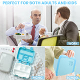 Bugucat Lunchbox 800ML, Bento Box Brotdose mit 5 Fächern und Besteckset, Vesperdose Frühstücksbox für Mikrowellen Spülmaschinen, Brotzeitbox Brotbüchse, BPA-Free