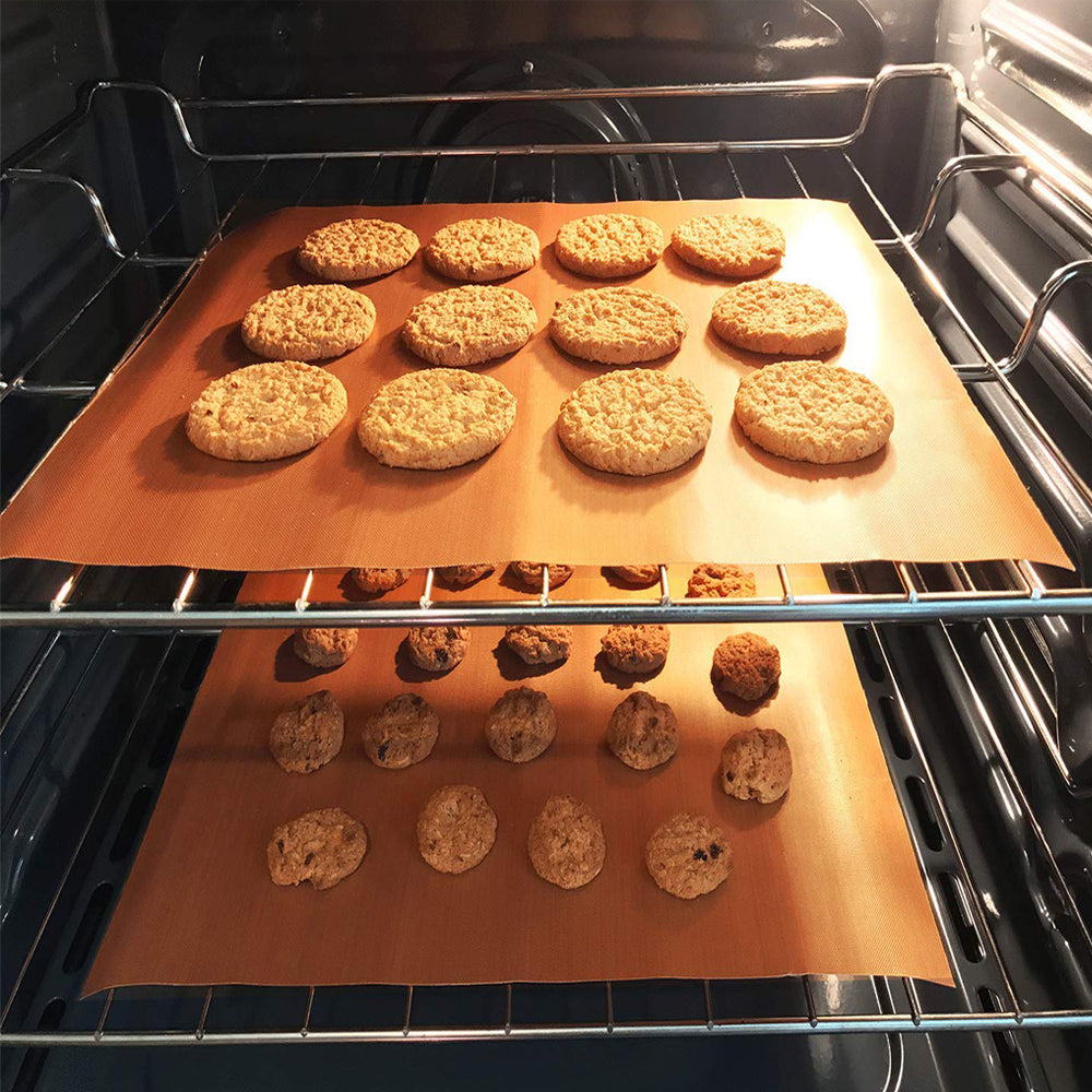 Paquet de 8 plaques à pâtisserie réutilisables, tapis de cuisson en téflon PTFE, papier de transfert résistant à la chaleur