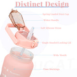 Bugucat Water Bottle 2L, Drinks Bottle with Straw and Time Markings, Sport Jug Leak Proof Reusable, Water Storage Container for Gym Outdoor Cycling Fitness Outdoor for Teenager Adult,BPA-free