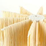 Bugucat Nudel-Trockenständer, Nudelständer mit 10 Stangengriffen, zusammenklappbar, Spaghetti-Trockenständer, Spaghetti-Haushalts-Nudeltrockner für hausgemachte frische Spaghetti, einfache Lagerung und schneller Aufbau