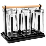 Bugucat Flaschenhalter für SodaStream, Hochwertiger 6er Abtropfhalter aus Edelstahl mit Herausnehmbare Abtropfwanne und Silikonhülle, Abtropfständer für Soda Stream, Crystal, Easy, Fuse Emil Flaschen