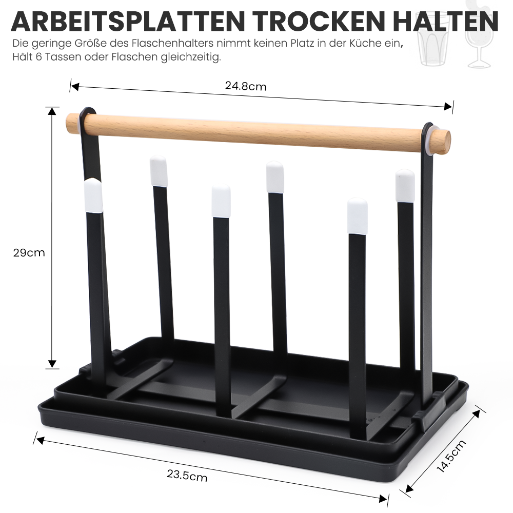 Bugucat Flaschenhalter für SodaStream, Hochwertiger 6er Abtropfhalter –  Bugucat Home