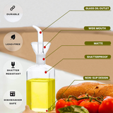 Bugucat Glass Oil Bottle Drizzler, Olive Oil Vinegar Bottle,Lead-Free Glass Oil Bottle,Oil Dispenser Wide Opening for Easy Fill & Cleaning,Oil and Vinegar Bottle for Kitchen,Salad,BBQ
