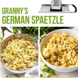 Cortador de spaetzle de acero inoxidable Bugucat, rallador de spaetzle, tamiz de spaetzle, prensa de spaetzle, agitador de spaetzle, tablero de spaetzle