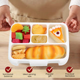 Bugucat Lunchbox 800ML, Bento Box Brotdose mit 5 Fächern und Besteckset, Vesperdose Frühstücksbox für Mikrowellen Spülmaschinen, Brotzeitbox Brotbüchse, BPA-Free
