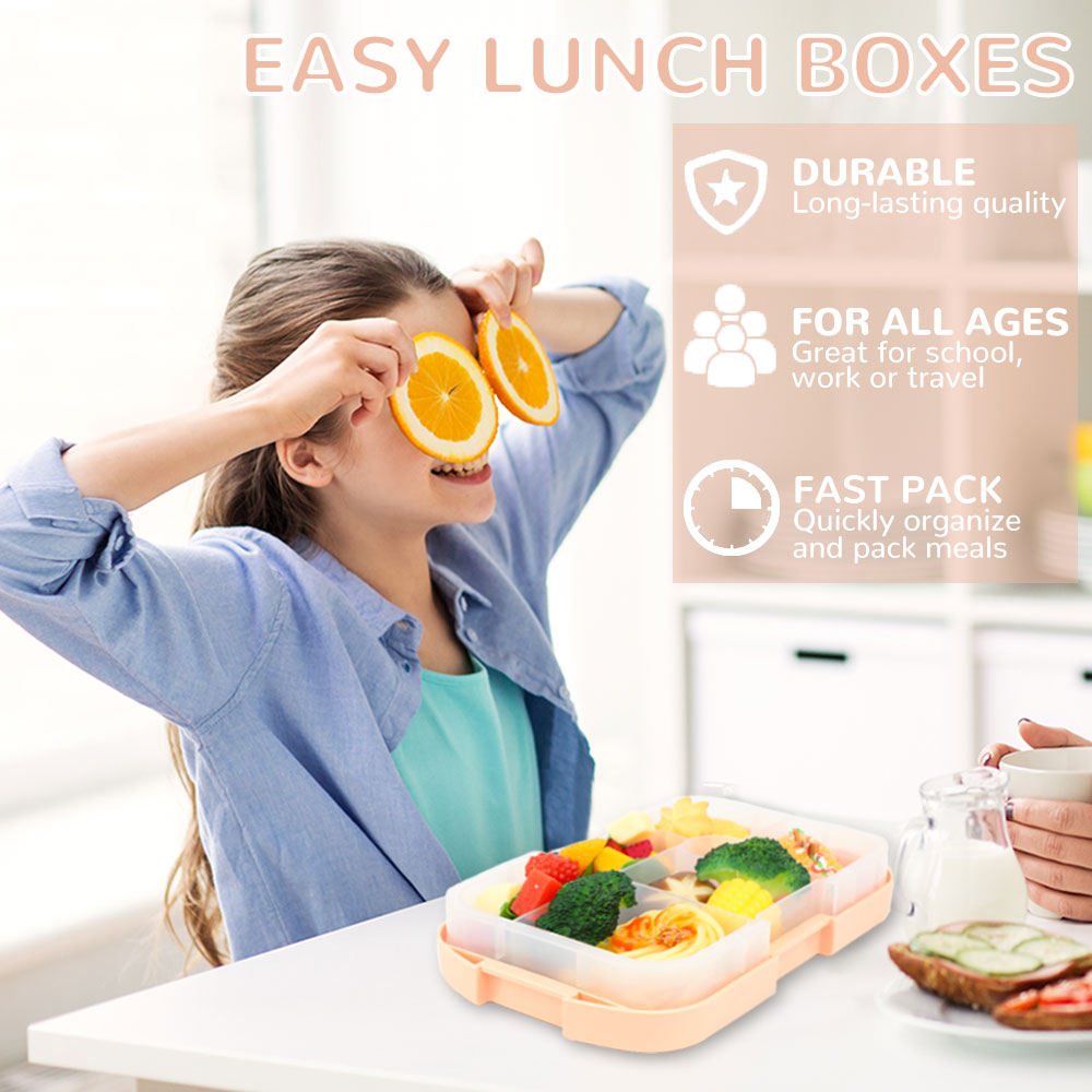 Bugucat Lunch Box 1600ML, 2 in 1 Bento Box Leak-Proof Lunch Containers