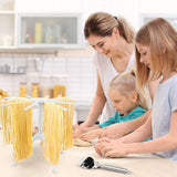 Bugucat Pasta Drying Rack Noodle Stand with 10 Bar Handles Collapsible,Spaghetti Drying Rack,Spaghetti Household Noodle Dryer for Homemade Fresh Spaghetti, Easy Storage and Quickly Set Up