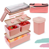 Lunch Box 1400ML Set, Bento Box Leak-Proof Dishwasher Microwave Safe BPA-Free