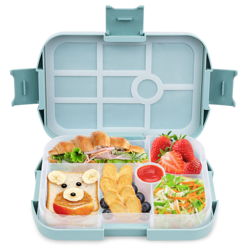 Lunch box enfant Bugucat, lunch box 1000ML avec 6 compartiments, bento box, lunch box, lunch box, robuste et étanche, hermétique, lunch box, convient aux micro-ondes et lave-vaisselle