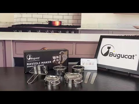 Bugucat Dough Press Set 11 Piezas, Acero Inoxidable Dumpling Maker, Dumpling Shaper, Tortellini Shape Maultaschen,